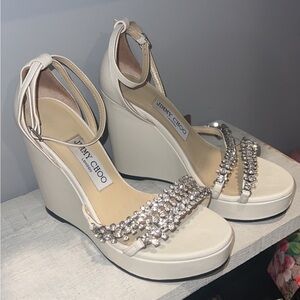 Jimmy Choo “Bing Wedge” - Comfort meets Glam! Most gorgeous wedding shoe! 🤍